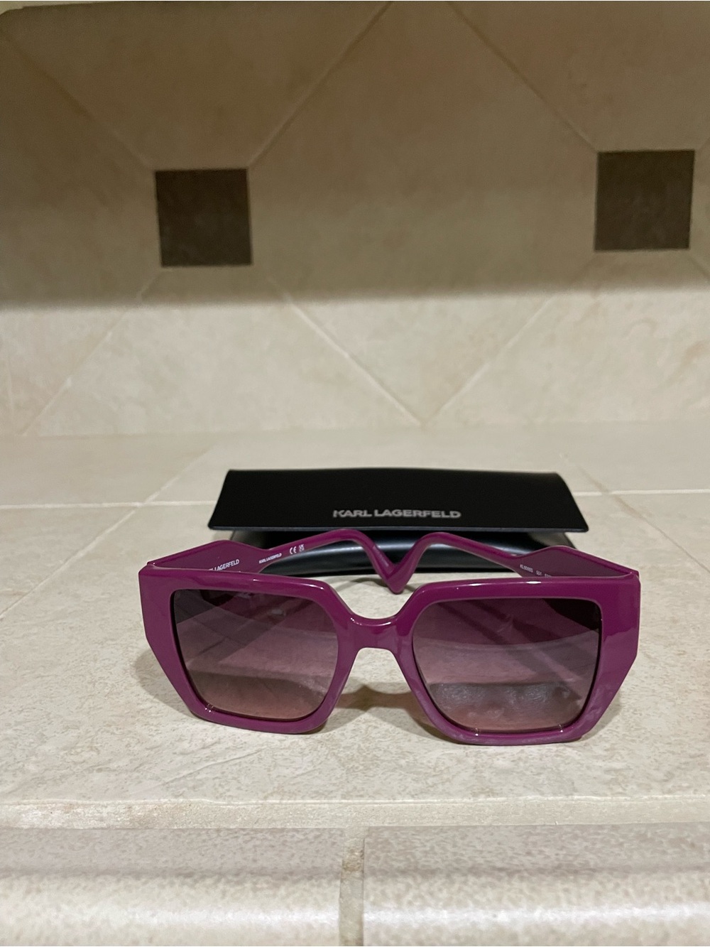 Karl Lagerfeld Women's Plum Square Sunglasses